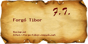 Forgó Tibor névjegykártya