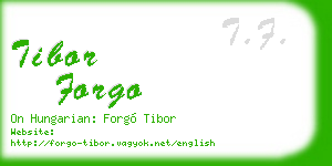 tibor forgo business card