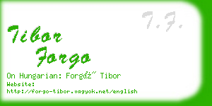 tibor forgo business card